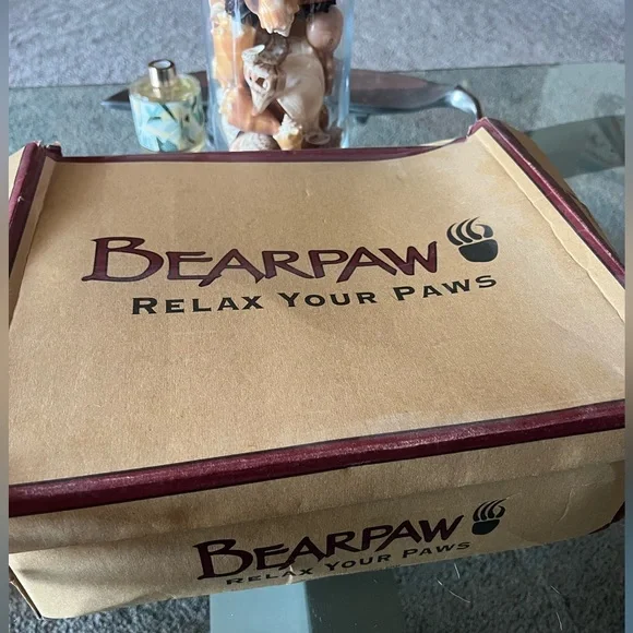 BearPaw Womens Boots Sz 8 KOLA Calf Sheep Skin Goat Fur Feathers Camel Mid-Calf - Picture 8 of 9